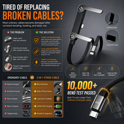 The Viral 240W 2-in-1 Invisible Stand Fast Charging Cable